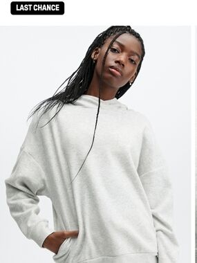 Fabletics Go-to Light Gray Women Hoodie Size L